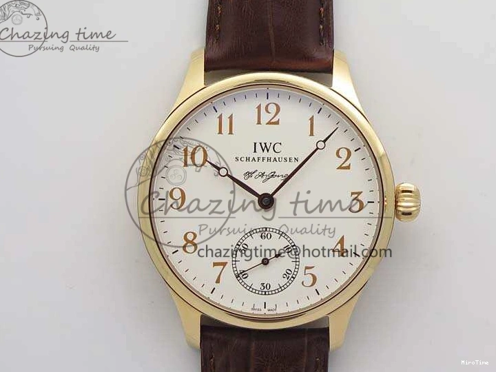 MIROTIME 0818 Effortless Portuguese Fa Jones IW544201 RG GSF 1:1 Best Edition White Dial On Leather Strap 7228